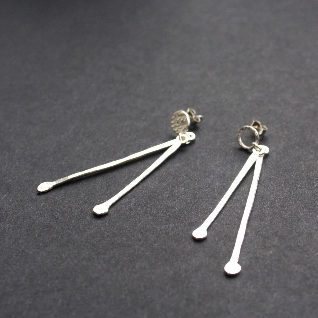 Lucy Spink - round topped double hammered earrings
