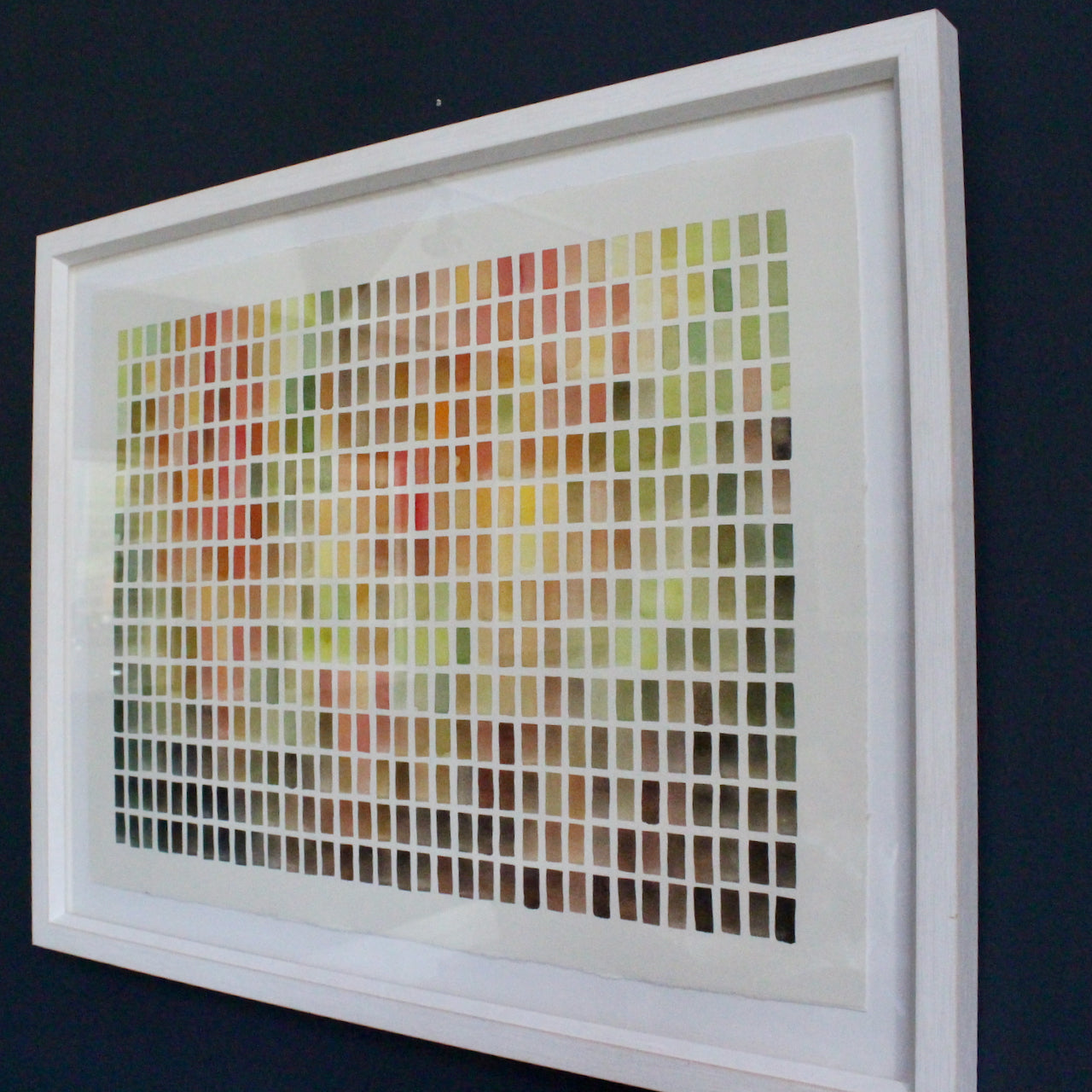 abstract watercolour painting of many coloured rectangles in a grid by Devon based artist David Muddyman