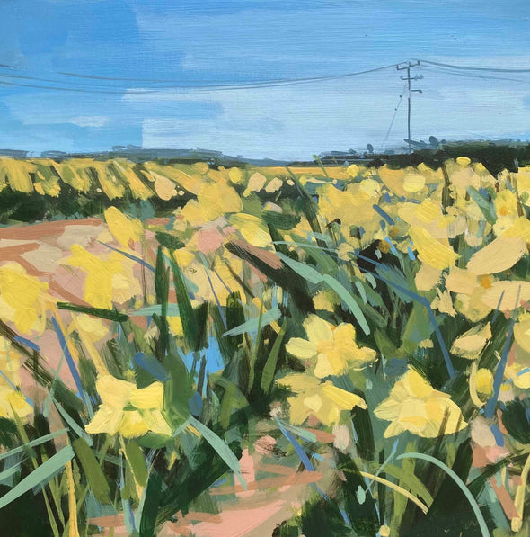 Imogen Bone painting of a golden daffodil field