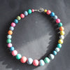 a multi coloured bead necklace by jewellery designer Clare Lloyd.