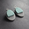 oval shaped earrings in grey and green by UK jewellery designer Clare Lloyd 