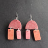 red and pink earrings by UK jewellery designer Clare Lloyd 