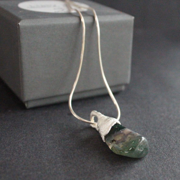 Libby Ward - Silver moss agate necklace