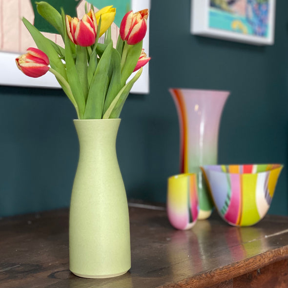 pale green ceramic vase by  Lucy Burley UK ceramicist
