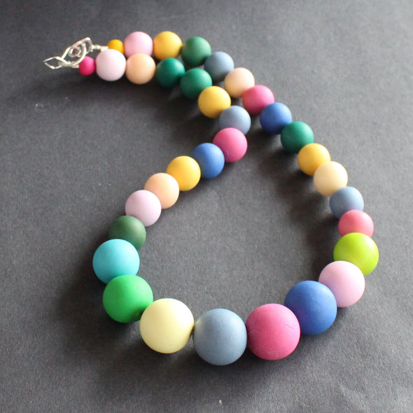 multicoloured bead necklace by UK jewellery designer Clare Lloyd