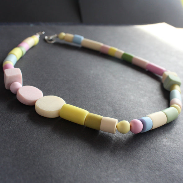 Clare Lloyd - Random Shapes necklace in palest pastels