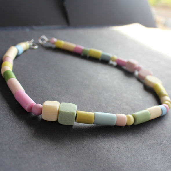 Clare Lloyd - Random Shapes necklace in palest pastels