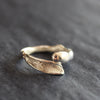 delicate handcrafted textured surface detail sliver ring by jewellery designer Claire Stockings-Baker