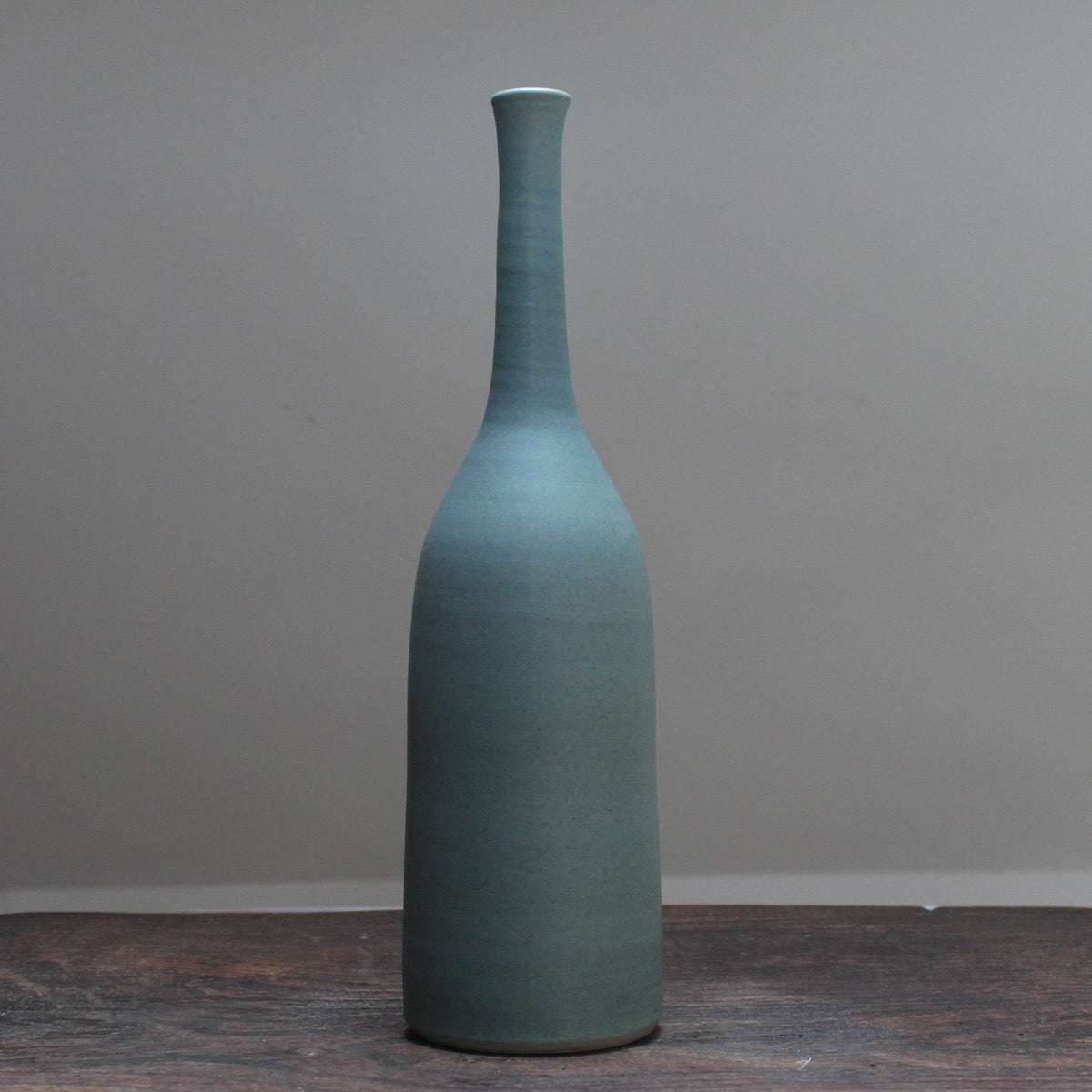 Lucy Burley light teal ceramic bottle - at the Byre Gallery