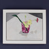 Sophie Harding painting of primroses in a pink glass