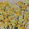 Close up of abstract painting of yellow daffodils 