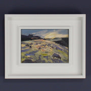 Jill Hudson oil painting of sheep in a field