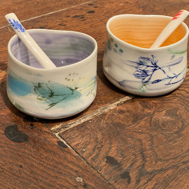 Helen Harrison -  Pair of heart-shaped bowls with spoons