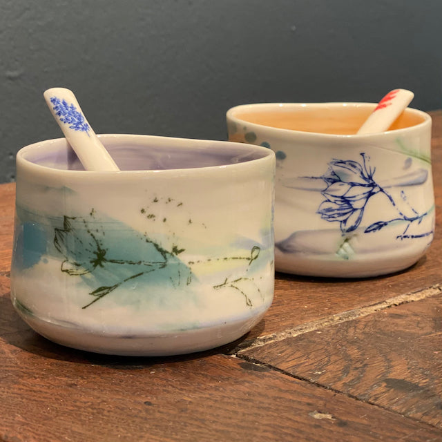 Helen Harrison -  Pair of heart-shaped bowls with spoons