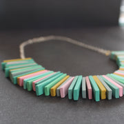 Clare Lloyd necklace in pastels and mustard