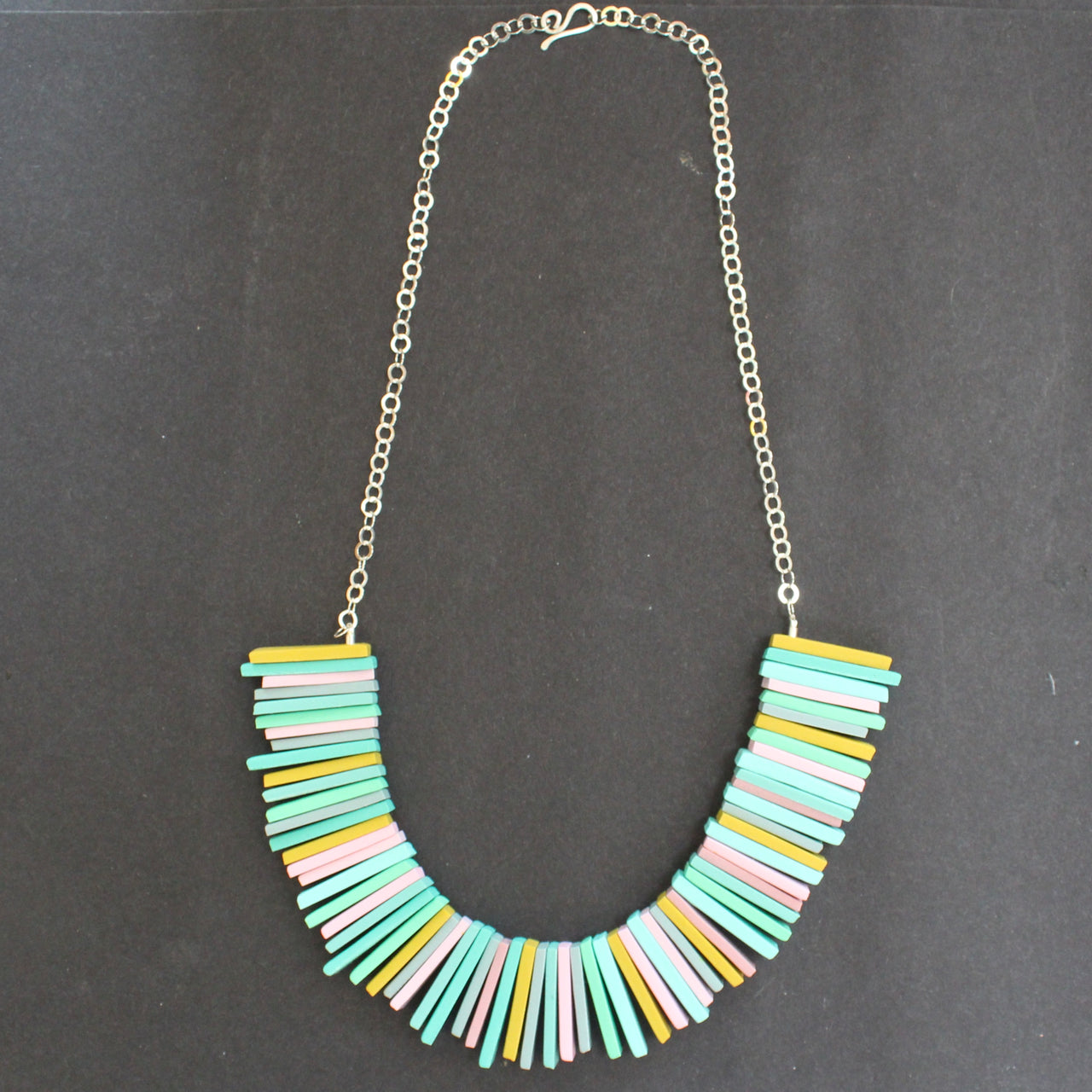 Clare Lloyd - Modern Deco Necklace in Pastels/Mustard