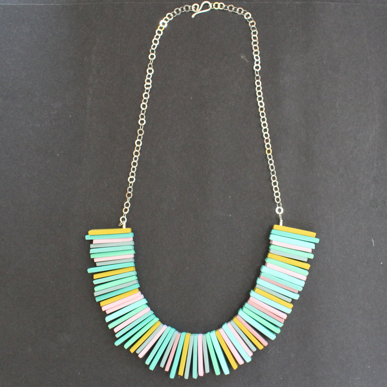 Clare Lloyd - Modern Deco Necklace in Pastels/Mustard