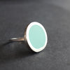 Clare Lloyd large round ring in duck egg blue