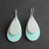 Clare Lloyd drop earrings in duck egg blue and grey