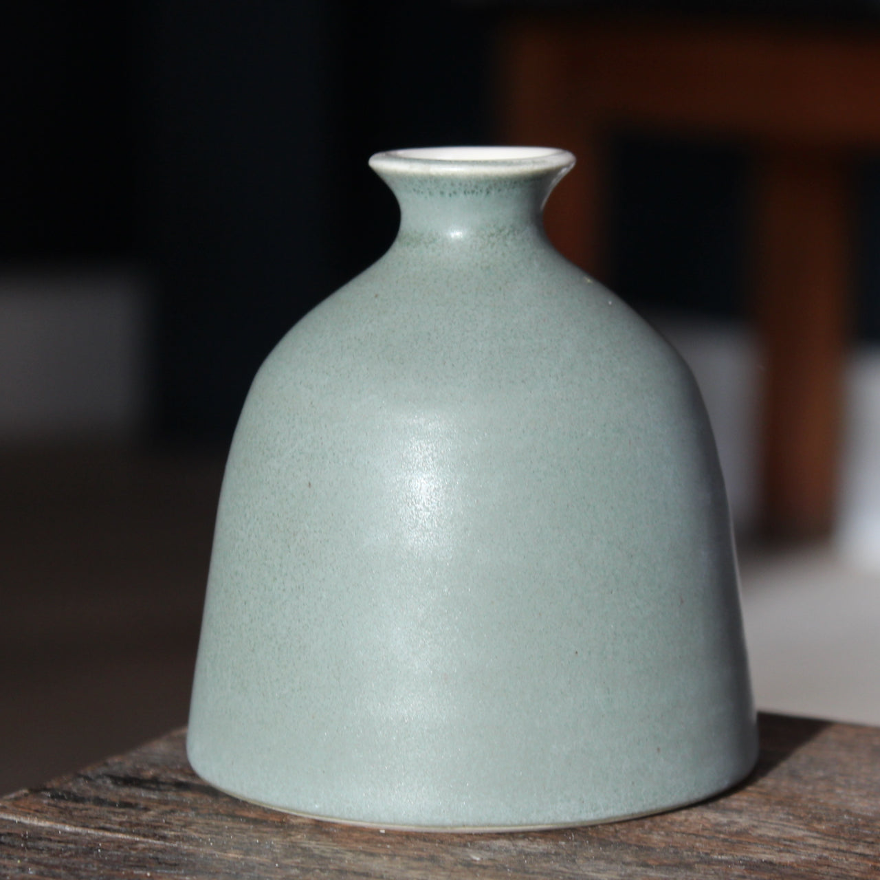 EOT ceramics bud vase in dark olive