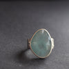 Aquamarine ring in textured sterling silver by Carin Lindberg