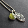 Sphene textured silver duo pendants by Carin Lindberg