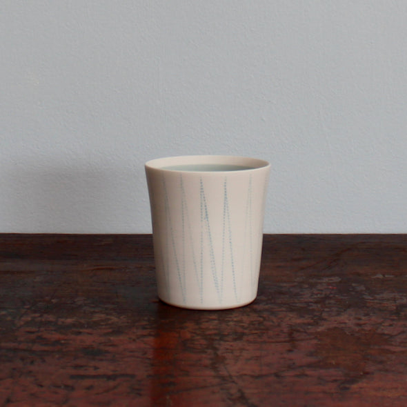 Kathryn Sherriff - Porcelain Tumbler with Slip Inlaid Design