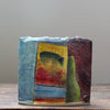 brightly coloured ceramic rectangular vessel by well known Devon based potterJohn Pollex