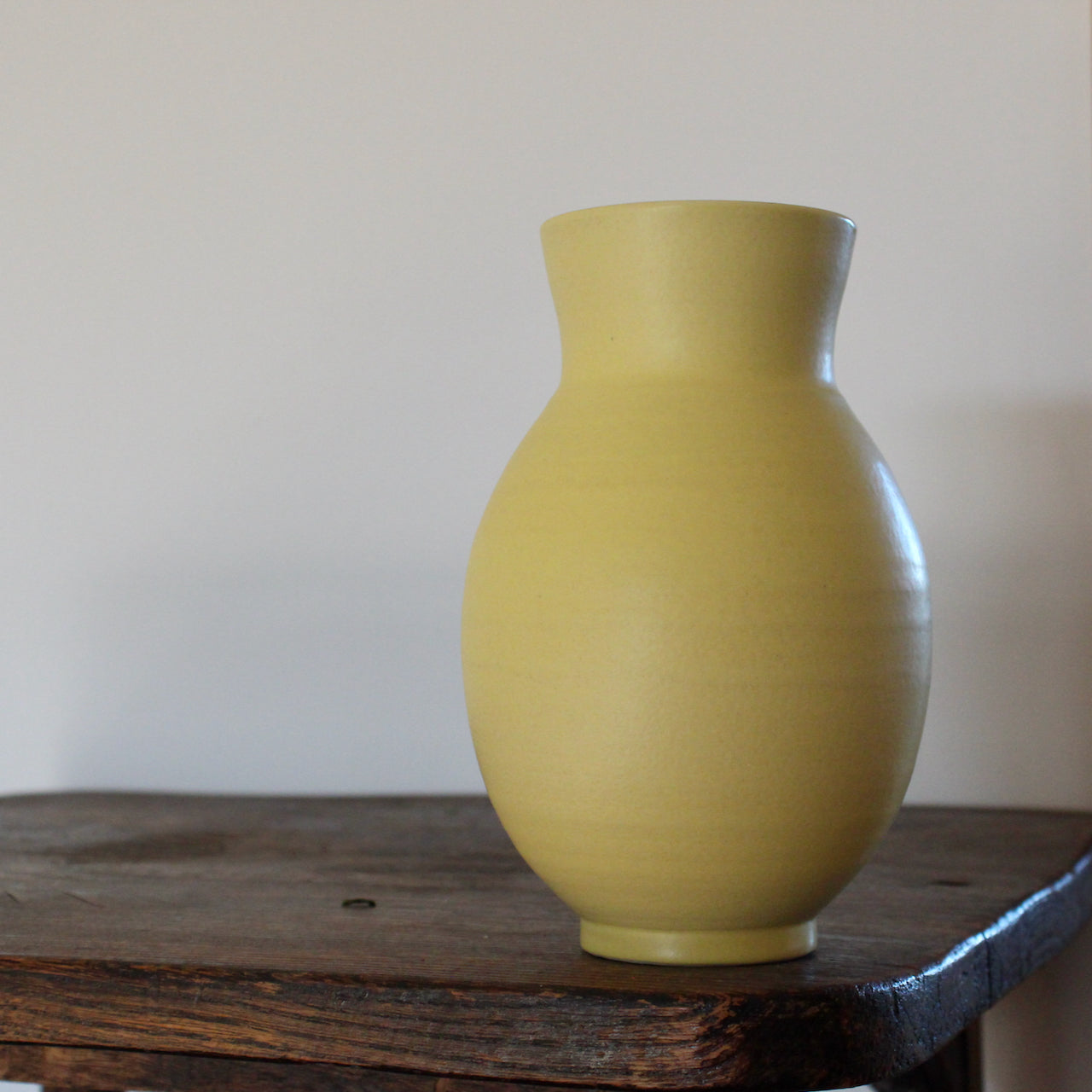 yellow vase by UK ceramic artist Lucy Burley 