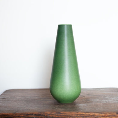 tall dark green ceramic vase by Lucy Burley 