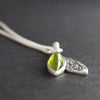 Carin Lindberg - Peridot and textured silver leaf pendant 