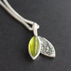 Carin Lindberg - Peridot and textured silver leaf pendant close up 1