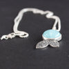 Carin Lindberg - Aquamarine and textured silver leaf pendant close up 3