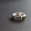 Carin Lindberg - Green tourmaline ring in textured sterling silver close up