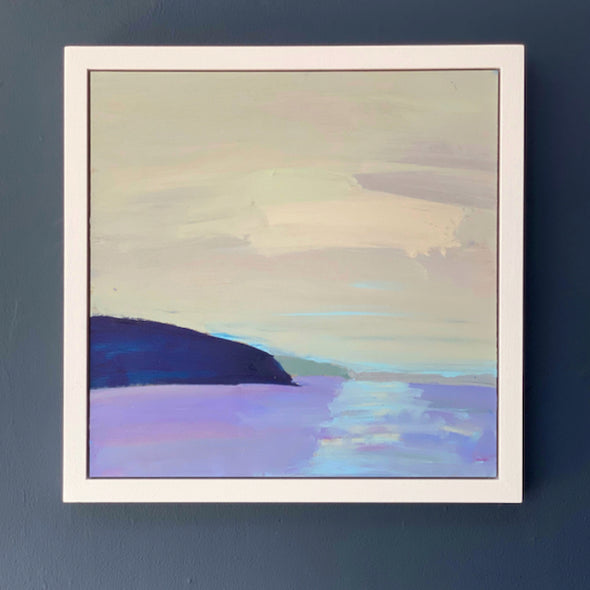 Cornwall artist Alex Yarlett seascape painting with purples.