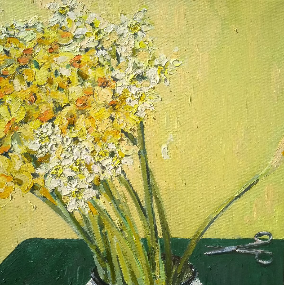 Jill Hudson oil painting of narcissi 