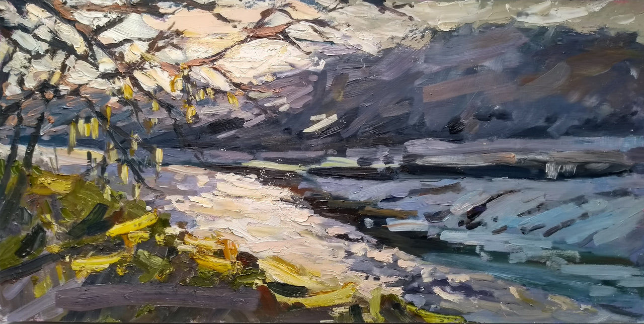 Jill Hudson oil painting of a river