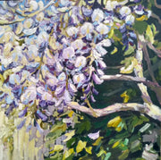 Jill Hudson oil painting of wisteria 