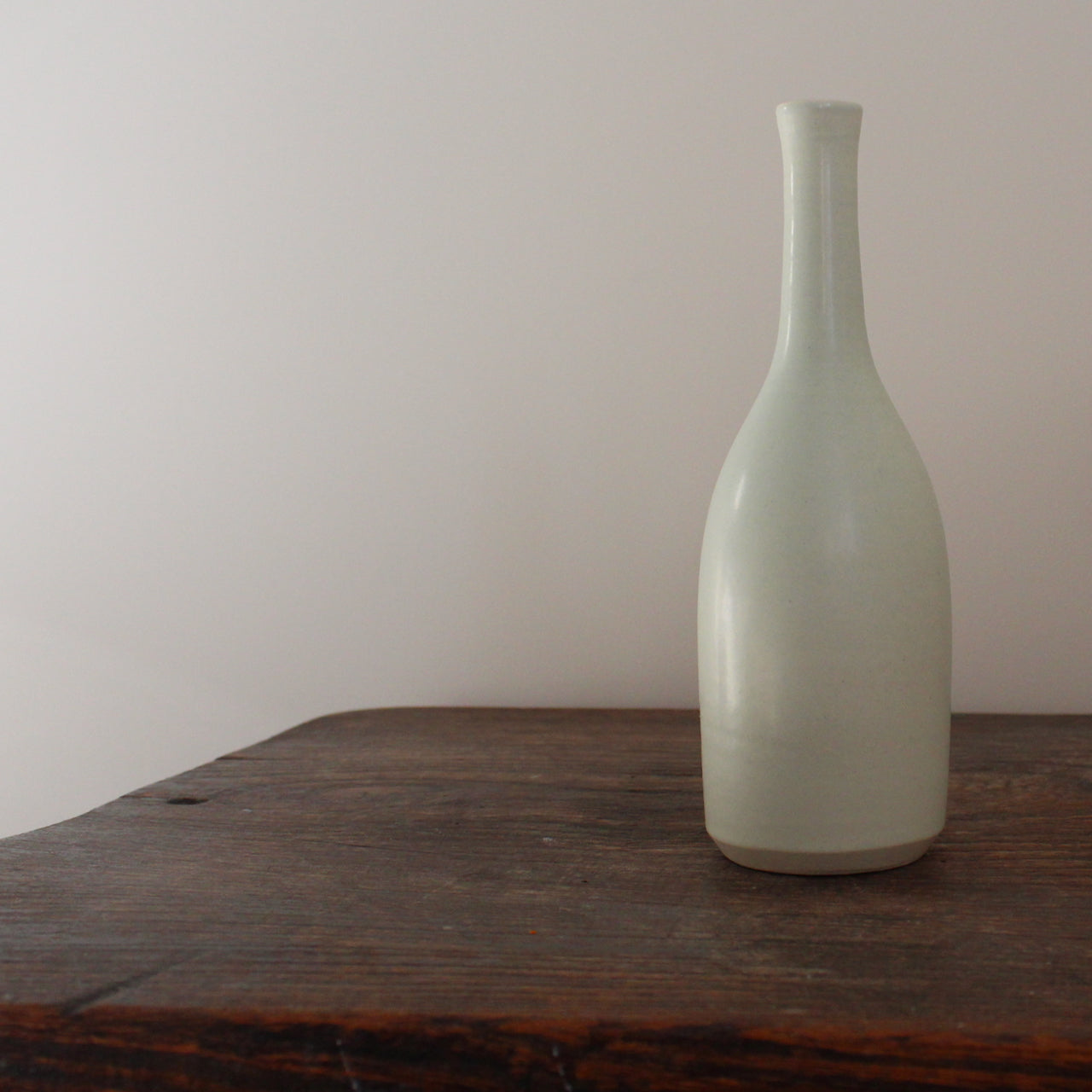 pale aqua coloured ceramic bottle by UK ceramic artist Lucy Burley 