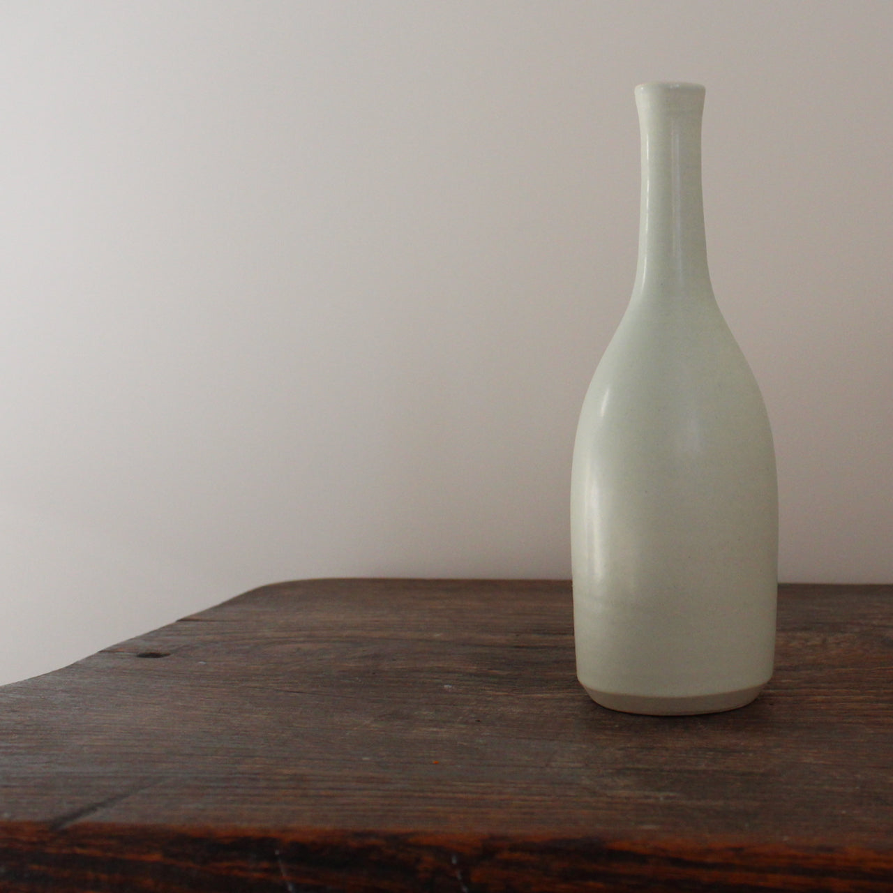 pale aqua coloured ceramic bottle by UK ceramic artist Lucy Burley