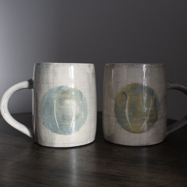 a pair of ceramic mugs by Kate Welton
